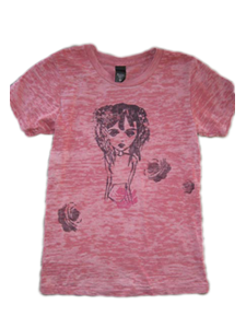 SOLD OUT Goth Girl w/tree ~ cherry short sleeved burnout tshirt