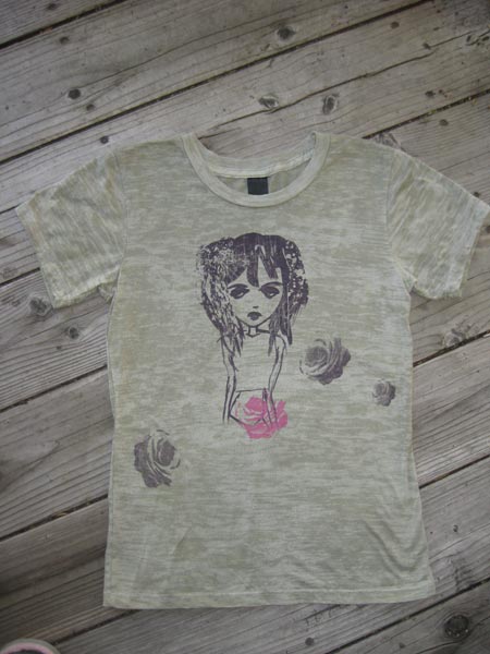 Furlesque: classic goth girl - moss green burnout tee from furlesque.com