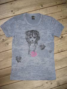 classic goth girl - faded navy burnout tee