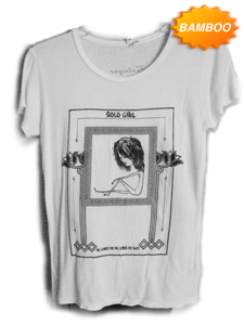 Furlesque white organic/bamboo tee ~ solo girl