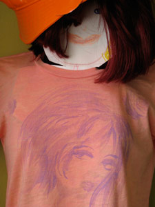 classic reflective girl - coral burnout tee