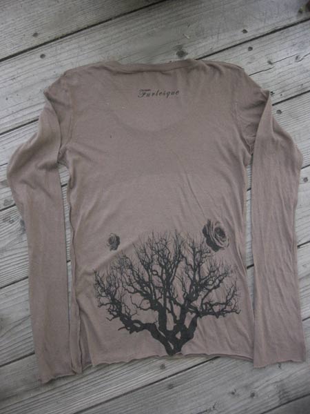 distressed goth girl long-sleeve (brown) :  long-sleeve goth rose funky