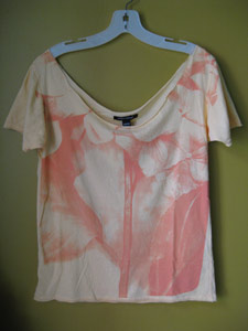 hydrangea yellow off-the-shoulder tee
