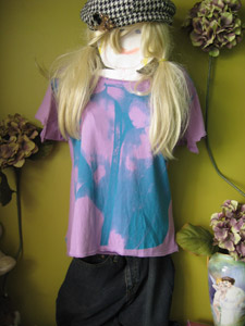 hydrangea purple off-the-shoulder tee
