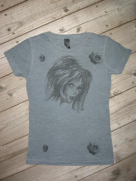 classic reflective girl - black burnout tee by furlesque from furlesque.com